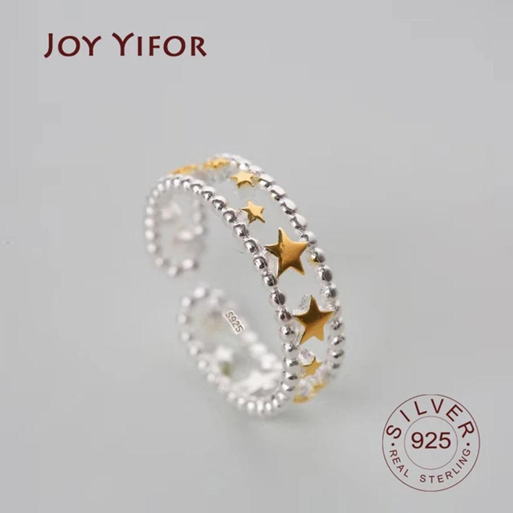 100% Pure Silver Color Ring Fashion Simple Gold stars Ring Thin Geometric finger Ring For Women Jewelry Anti Allergy 4.9
100% Pure Silver Color Ring Fashion Simple Gold stars Ring Thin Geometric finger Ring For Women Jewelry Anti Allergy 4.9