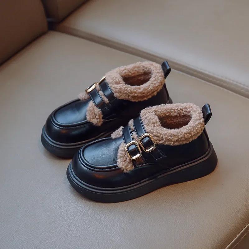 Winter Girls School Shoes Child Retro Black Beige Brown Princess Fur Shoes Kids All-match PU Leather Little Girl Footwear F10232 23 чорний
Winter Girls School Shoes Child Retro Black Beige Brown Princess Fur Shoes Kids All-match PU Leather Little Girl Footwear F10232 23 чорний