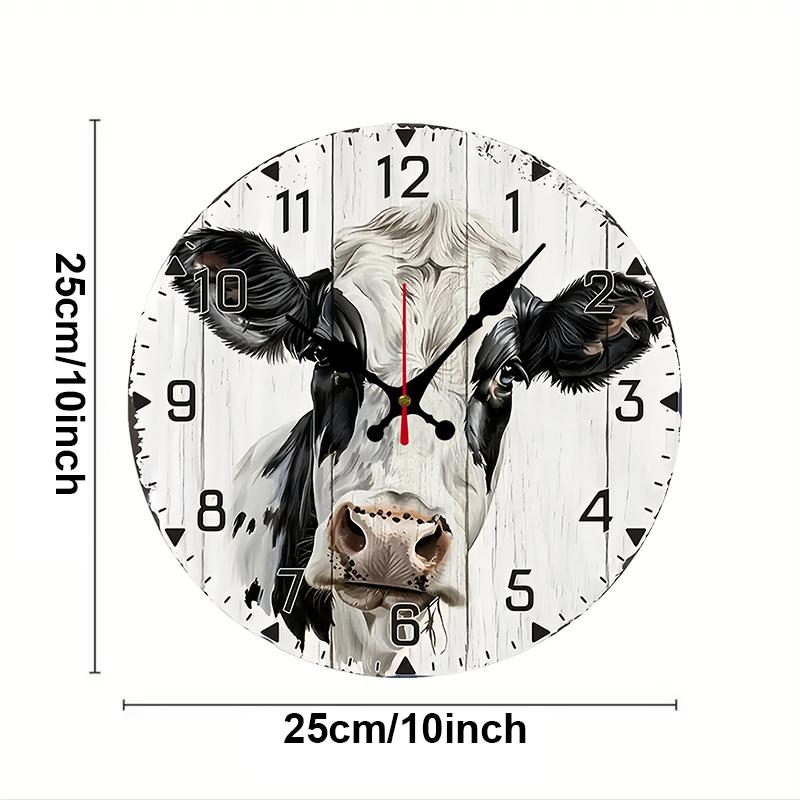 Rustic Cow Wooden Round Silent Hanging Wall Clock, Suitable For Living Room, Office, Study Room, Bedroom, Home Decoration 10 inch
Rustic Cow Wooden Round Silent Hanging Wall Clock, Suitable For Living Room, Office, Study Room, Bedroom, Home Decoration 10 inch