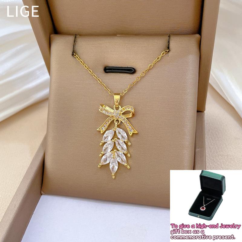 Tassel bow full diamond light luxury temperament gorgeous full diamond necklace women s versatile collarbone chain
Tassel bow full diamond light luxury temperament gorgeous full diamond necklace women s versatile collarbone chain