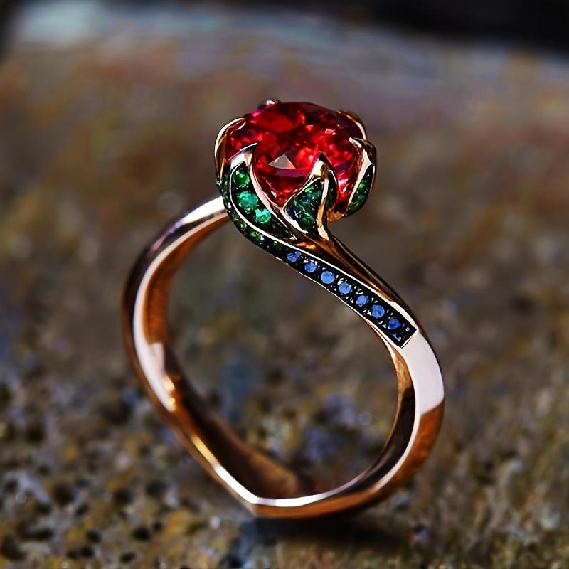 Fashionable and Trendy Red Color Inlaid Zircon Ring, Ladies Elegant Temperament Holiday Party Zircon Gift 7
Fashionable and Trendy Red Color Inlaid Zircon Ring, Ladies Elegant Temperament Holiday Party Zircon Gift 7