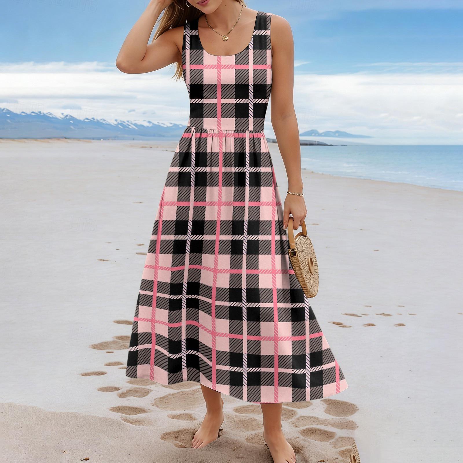 Ladies checkered summer casual and fashionable sleeveless long dress M рожевий
Ladies checkered summer casual and fashionable sleeveless long dress M рожевий