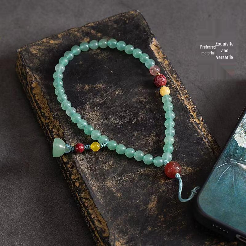 Artistic Green Aventurine Phone Lanyard: Ancient Style Hanging Chain Pendant for Wrist
Artistic Green Aventurine Phone Lanyard: Ancient Style Hanging Chain Pendant for Wrist