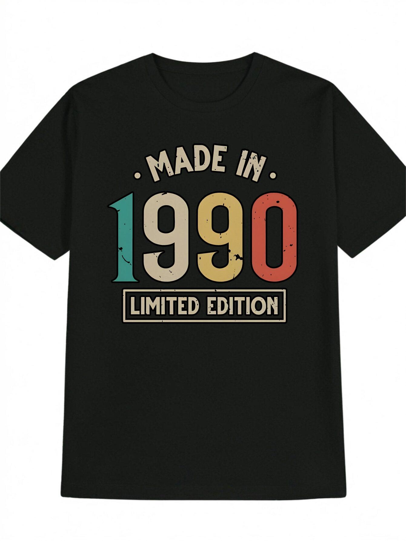 Vintage 1990 Limited Edition Graphic T-shirt - Black Casual Round Neck Tee with Bold MADE IN 1990 Print XXXL
Vintage 1990 Limited Edition Graphic T-shirt - Black Casual Round Neck Tee with Bold MADE IN 1990 Print XXXL