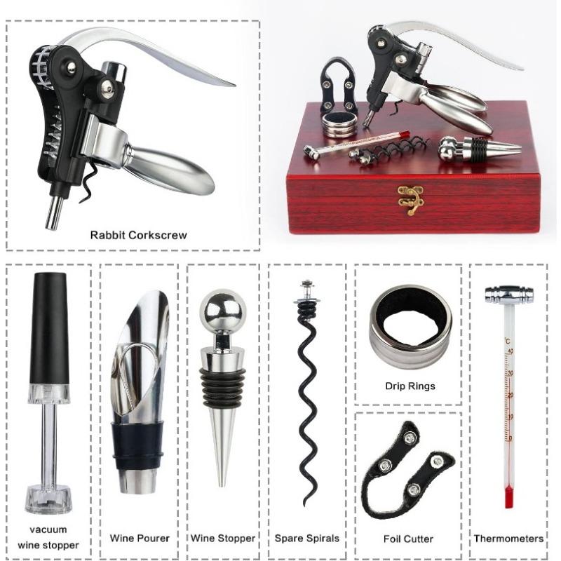 9-Piece Stainless Steel Wine Opener Kit Bottle Opener Gift Set Beer/Wine Accessories Set Wood Case Wine Stopper Wine Cutter
9-Piece Stainless Steel Wine Opener Kit Bottle Opener Gift Set Beer/Wine Accessories Set Wood Case Wine Stopper Wine Cutter