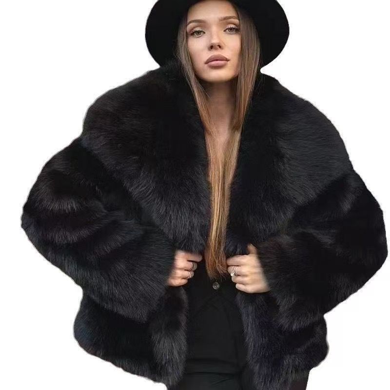 Winter Women s Fashion Temperament Celebrity Style Artificial Fur Fur Jacket Big Fur Collar Top Tide S чёрный
Winter Women s Fashion Temperament Celebrity Style Artificial Fur Fur Jacket Big Fur Collar Top Tide S чёрный