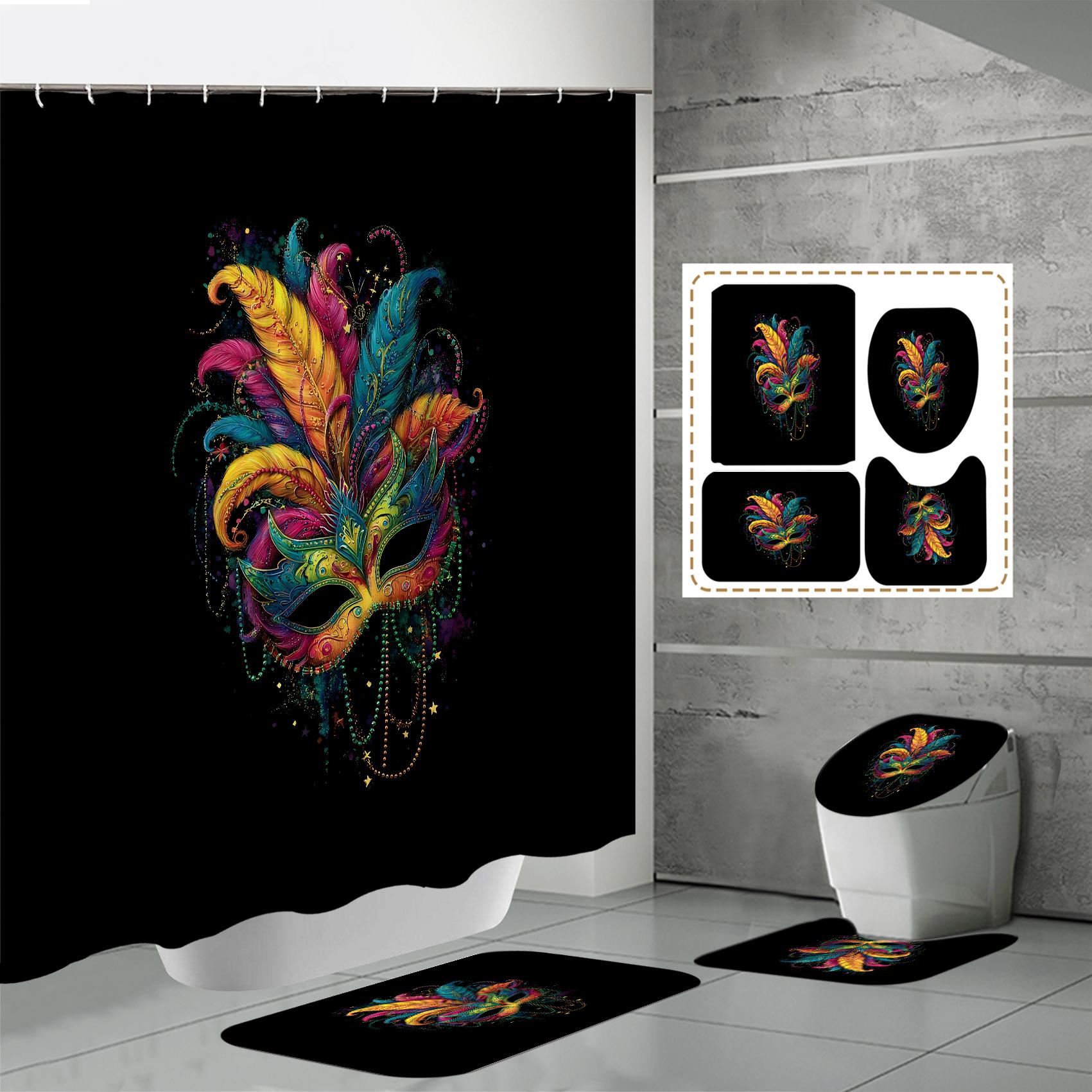 4 ШТ. Наборы штор для душа со шторкой для душа и ковриками, коврик для крышки унитаза, U-образный коврик и коврик для ванной, набор для ванной комнаты с 12 крючками One Size
4 ШТ. Наборы штор для душа со шторкой для душа и ковриками, коврик для крышки унитаза, U-образный коврик и коврик для ванной, набор для ванной комнаты с 12 крючками One Size