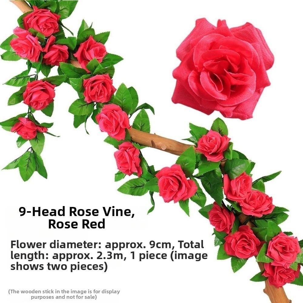 New Plastic Silk Artificial Rose Vine 7 Colors 2.3 Meters 9 Heads Wall Decor Rattan Fake Plants Leaves Home Decoration рожевий червоний колір
New Plastic Silk Artificial Rose Vine 7 Colors 2.3 Meters 9 Heads Wall Decor Rattan Fake Plants Leaves Home Decoration рожевий червоний колір