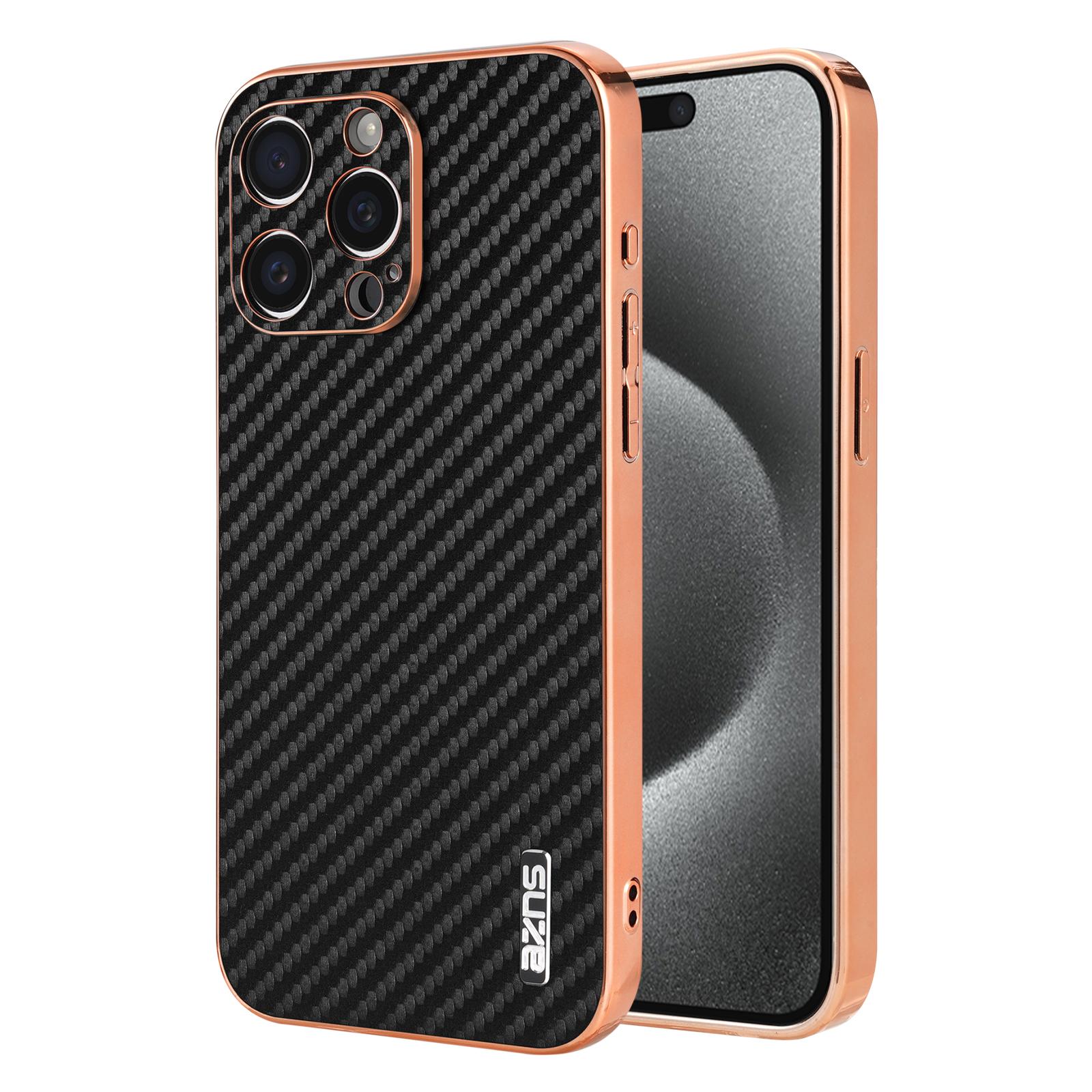 AZNS For iPhone 15 Pro Max Case Electroplating Carbon Fiber Texture PU+TPU Phone Cover Black
AZNS For iPhone 15 Pro Max Case Electroplating Carbon Fiber Texture PU+TPU Phone Cover Black