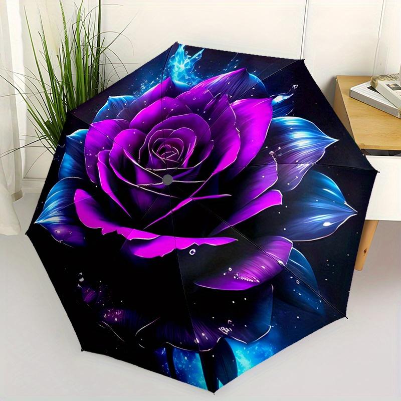1pc purple Rose Pattern Portable Folding Umbrella with Durable Iron Frame 8 Ribs Suitable for All Seasons Home Travel Outdoor Multi-function
1pc purple Rose Pattern Portable Folding Umbrella with Durable Iron Frame 8 Ribs Suitable for All Seasons Home Travel Outdoor Multi-function