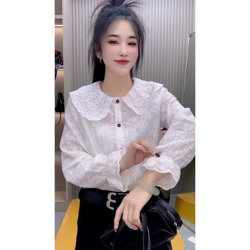 Европейские товары Французское кружево Воротник Питер Пэн Белая рубашка Женская 2025 Весенняя одежда Новое поступление Молодящая Стильный вырез Длинные рукава Рубашка White XL
Европейские товары Французское кружево Воротник Питер Пэн Белая рубашка Женская 2025 Весенняя одежда Новое поступление Молодящая Стильный вырез Длинные рукава Рубашка White XL
