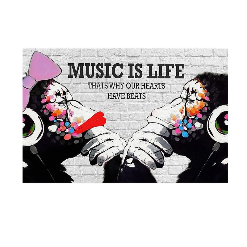 Современный уличный граффити-арт-постер Музыка - это жизнь Обезьяна Акварельная живопись Печать Настенное украшение для гостиной Домашний декор 21x30cm No Framed
Современный уличный граффити-арт-постер Музыка - это жизнь Обезьяна Акварельная живопись Печать Настенное украшение для гостиной Домашний декор 21x30cm No Framed