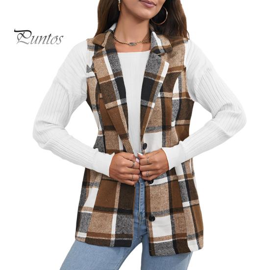 Осенне-весенний женский жилет, пальто в клетку с отложным воротником, без рукавов, на пуговицах, теплый жилет средней длины в стиле ретро, повседневная куртка M коричневый
Осенне-весенний женский жилет, пальто в клетку с отложным воротником, без рукавов, на пуговицах, теплый жилет средней длины в стиле ретро, повседневная куртка M коричневый