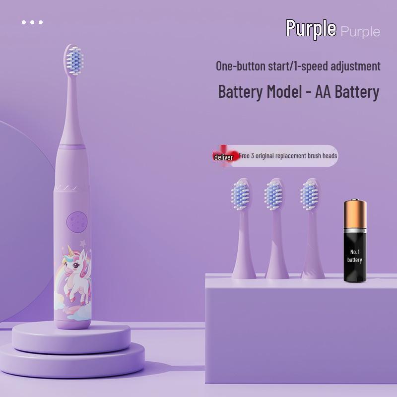 Cartoon Sonic Rechargeable Electric Toothbrush for Kids with Soft Bristles Includes 3 Brush Heads
Cartoon Sonic Rechargeable Electric Toothbrush for Kids with Soft Bristles Includes 3 Brush Heads