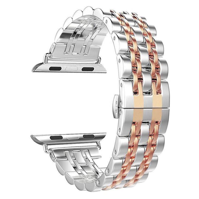 7-Beads Smart Watch Band Replacement Strap for Apple Watch Series 10 42mm/9 8 7 41mm/6 5 4 SE SE (2022) SE (2023) 40mm/3 2 1 38mm Silver/Rose Gold
7-Beads Smart Watch Band Replacement Strap for Apple Watch Series 10 42mm/9 8 7 41mm/6 5 4 SE SE (2022) SE (2023) 40mm/3 2 1 38mm Silver/Rose Gold