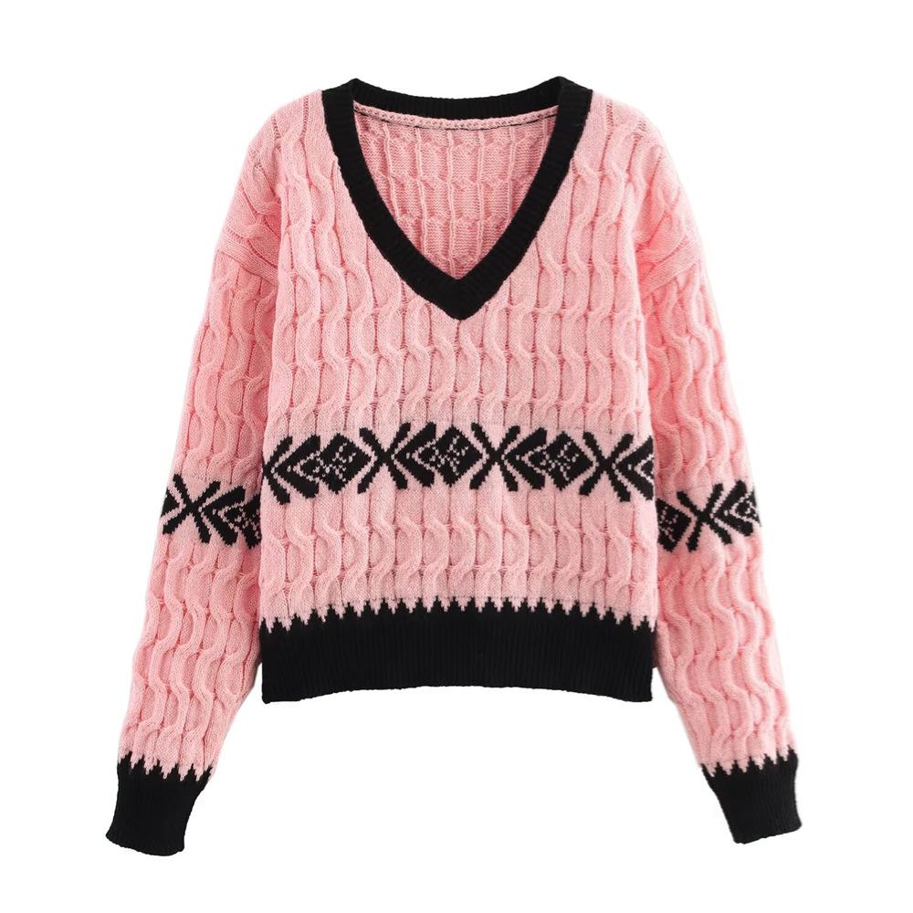 Весна 2025 Женский трикотажный свитер с V-образным вырезом, повседневный, пэчворк, с длинными рукавами L розовый
Весна 2025 Женский трикотажный свитер с V-образным вырезом, повседневный, пэчворк, с длинными рукавами L розовый
