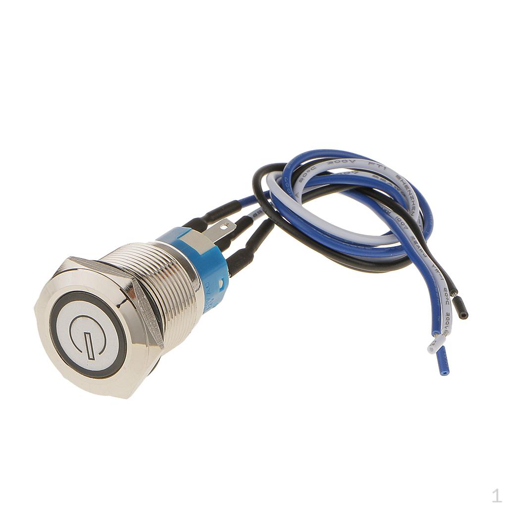 12В 19мм фиксирующийся светодиодный металлический кнопочный переключатель панели водонепроницаемой мощности 
12В 19мм фиксирующийся светодиодный металлический кнопочный переключатель панели водонепроницаемой мощности