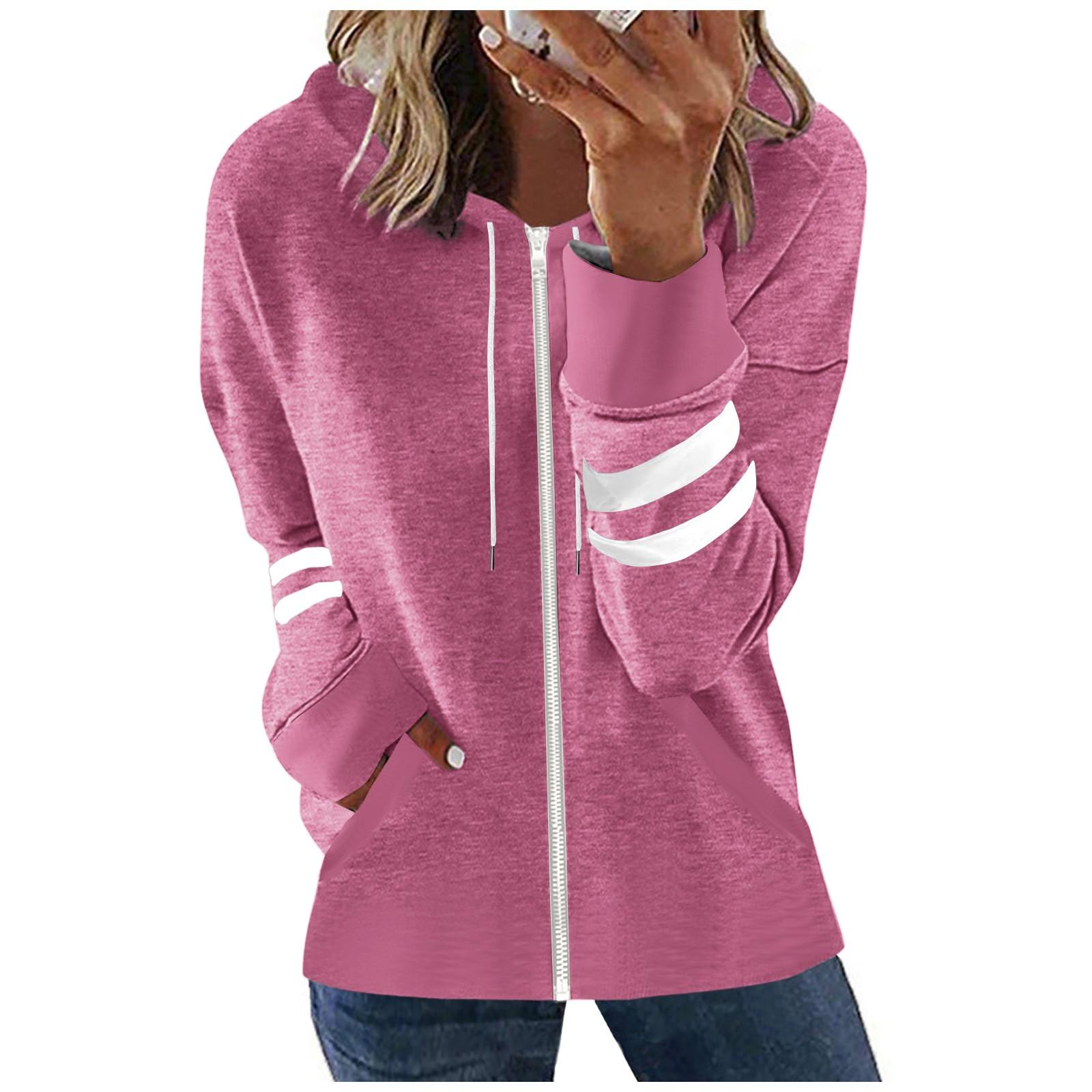Women s Fashion Casual Zipper Striped Cuff Long Sleeve Pocket Hooded Coat M рожевий
Women s Fashion Casual Zipper Striped Cuff Long Sleeve Pocket Hooded Coat M рожевий