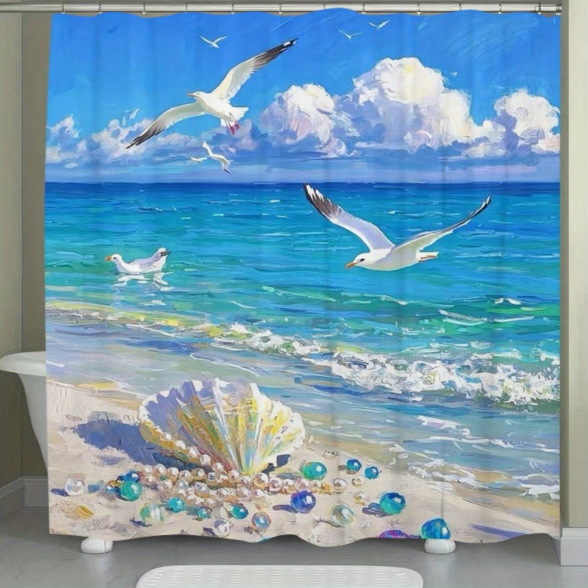 Beach Seagulls Shells Pearls Shower Curtain Washable Dirt-Resistant Shower Head Waterproof Polyester Bath Curtain For Home Decor W60H190(CM)-1 Pcs
Beach Seagulls Shells Pearls Shower Curtain Washable Dirt-Resistant Shower Head Waterproof Polyester Bath Curtain For Home Decor W60H190(CM)-1 Pcs