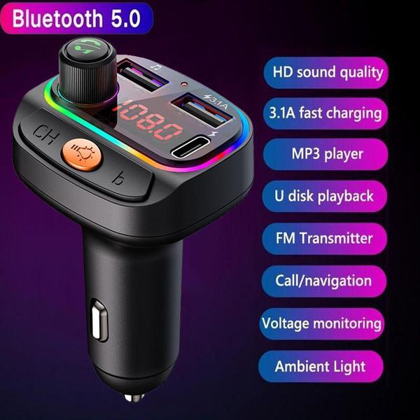 Автомобильный передатчик Bluetooth 5.0, беспроводной Mp3-плеер, громкая связь, аудиоприемник, окружающее освещение, FM Type-C, двойной USB, быстрое зарядное устройство 3.1A
Автомобильный передатчик Bluetooth 5.0, беспроводной Mp3-плеер, громкая связь, аудиоприемник, окружающее освещение, FM Type-C, двойной USB, быстрое зарядное устройство 3.1A