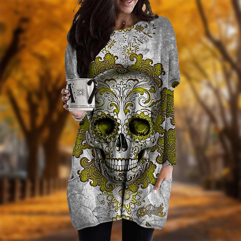 Новинка осени с принтом скелета в виде облака плюс размер платье для женщин с круглым вырезом и длинными рукавами повседневные платья с карманами 8XL жёлтый
Новинка осени с принтом скелета в виде облака плюс размер платье для женщин с круглым вырезом и длинными рукавами повседневные платья с карманами 8XL жёлтый