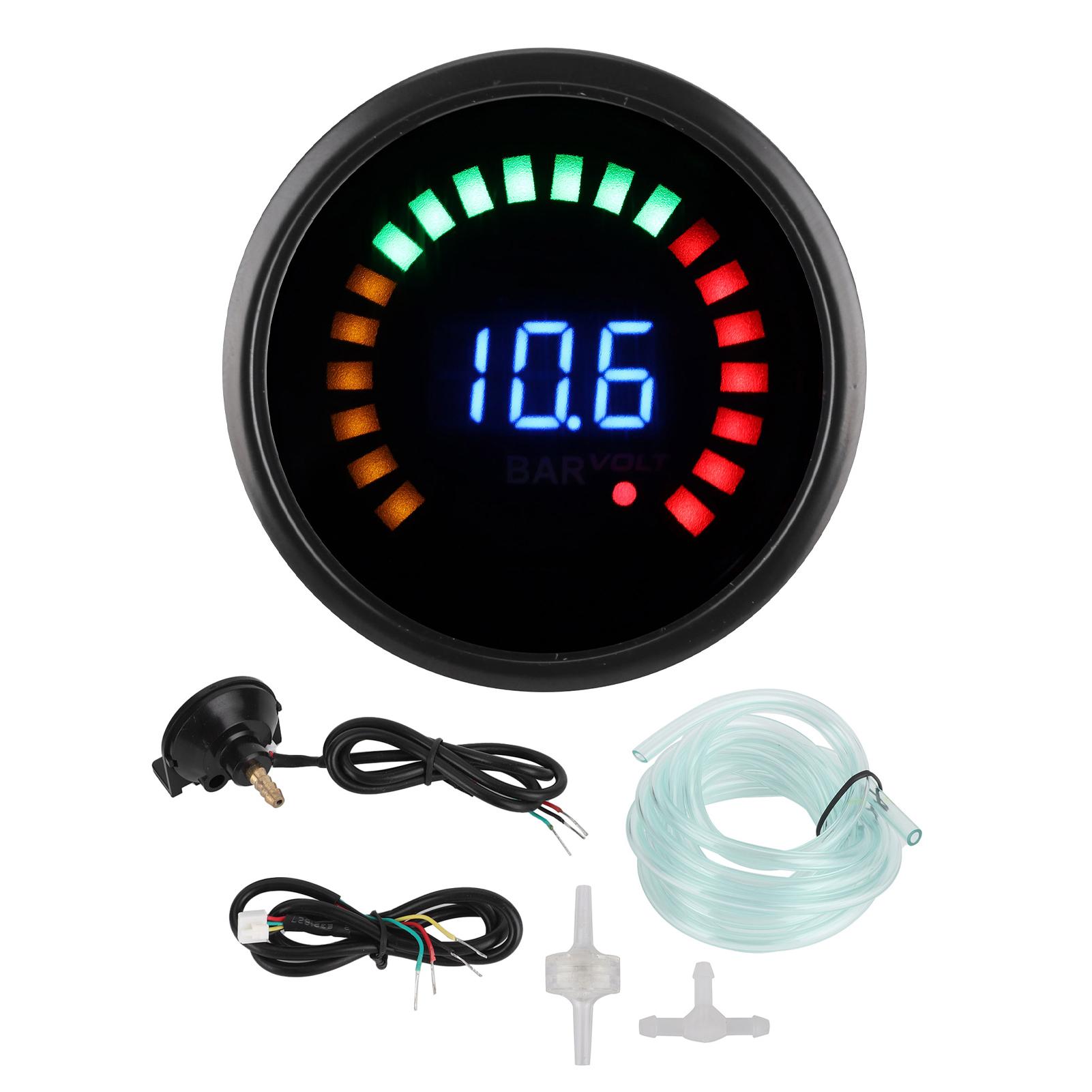 Універсальний манометр турбонаддуву Вольтметр 52 мм LED Цифровий дисплей 12В 2-в-1 Чорний циферблат
Універсальний манометр турбонаддуву Вольтметр 52 мм LED Цифровий дисплей 12В 2-в-1 Чорний циферблат