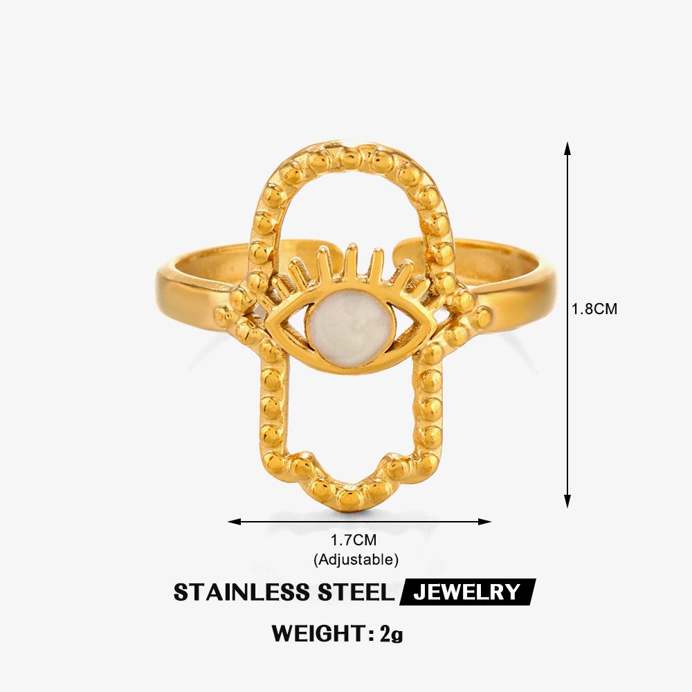 Hamsa Hand Evil Eye Enamel Ring Stainless Steel Amulet Hand of Fatima Finger Rings Vintage Women Zircon Birthday Gift Wholesale resizable белый
Hamsa Hand Evil Eye Enamel Ring Stainless Steel Amulet Hand of Fatima Finger Rings Vintage Women Zircon Birthday Gift Wholesale resizable белый