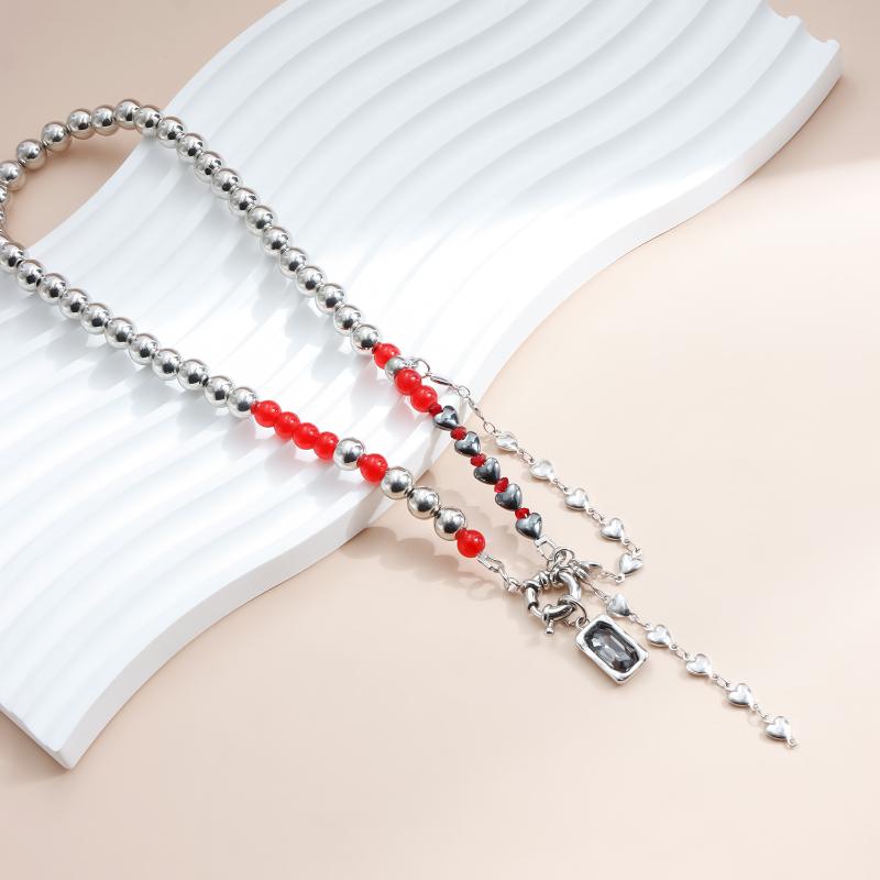 New Fashion Black Red Contrasting Colors Beaded Heart-Shaped Tassel Collarbone Chain Necklace For Women Jewelry Accessries Gifts
New Fashion Black Red Contrasting Colors Beaded Heart-Shaped Tassel Collarbone Chain Necklace For Women Jewelry Accessries Gifts