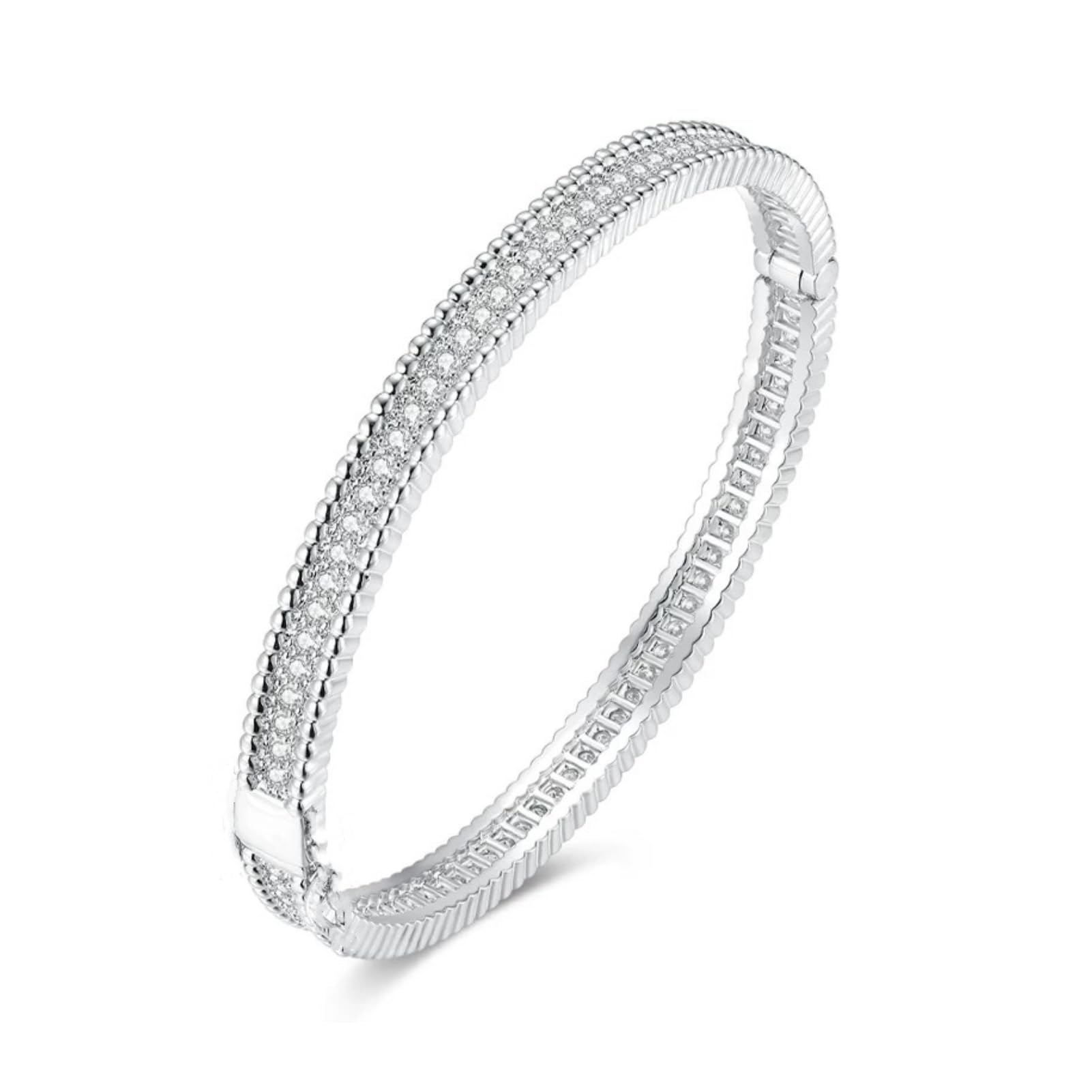 Moonstan Bangle Bracelet for Cubic Sparkly Women, Popular, Gold, Silver, Zirconia, Hypoallergenic, Simple, (Silver)
Moonstan Bangle Bracelet for Cubic Sparkly Women, Popular, Gold, Silver, Zirconia, Hypoallergenic, Simple, (Silver)