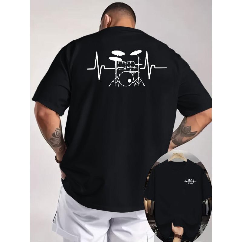 Drummer Heartbeat Style T-Shirt, Featuring a Front and Back Print of a Drum Set and EKG Lines, Suitable for Drum Enthusiasts and Band Performance Wear S чёрный
Drummer Heartbeat Style T-Shirt, Featuring a Front and Back Print of a Drum Set and EKG Lines, Suitable for Drum Enthusiasts and Band Performance Wear S чёрный