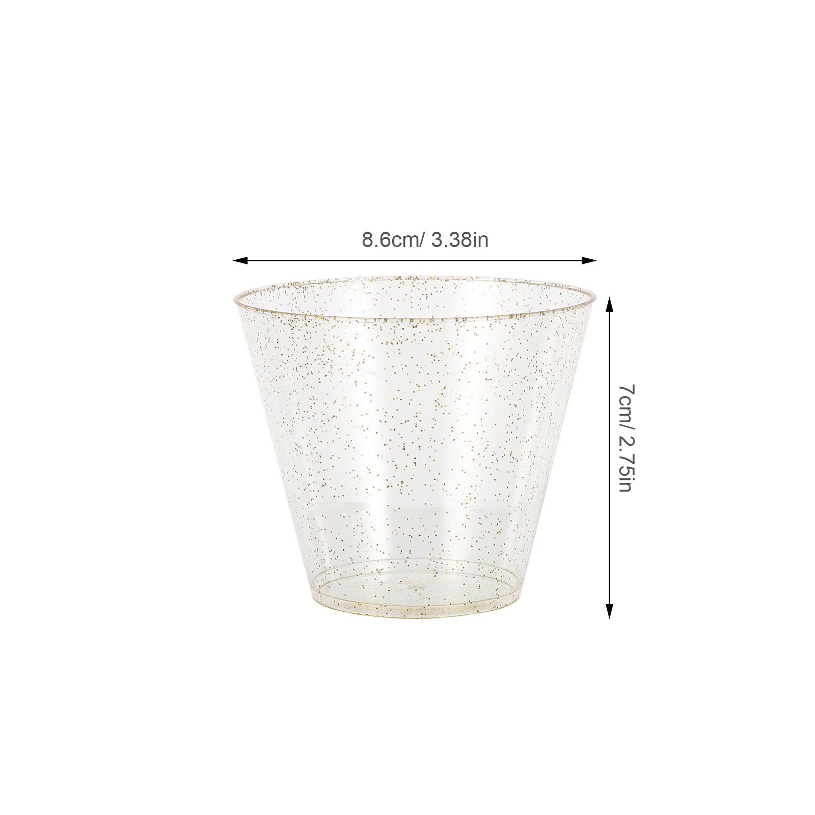 25pcs Decorative Plastic Cups 9Oz Clear Glitter Disposable Cups For Party Dessert Tasting Parfait Appetizer Coffee Juice Event золотистий
25pcs Decorative Plastic Cups 9Oz Clear Glitter Disposable Cups For Party Dessert Tasting Parfait Appetizer Coffee Juice Event золотистий