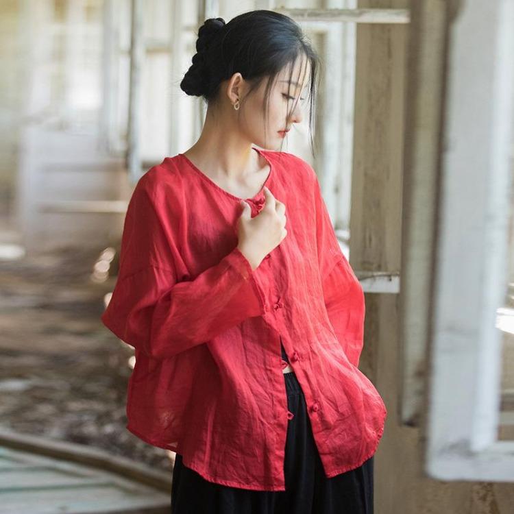 Johnature High Quality Casual Loose Women Shirts Summer Tops O Neck Long Sleeve Button Blouses One Size червоний
Johnature High Quality Casual Loose Women Shirts Summer Tops O Neck Long Sleeve Button Blouses One Size червоний