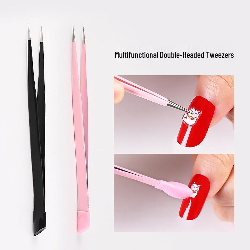 Nail Art Multifunctional Double-Headed Tweezers with Silicone Rhinestone Applicator and Straight Tip
Nail Art Multifunctional Double-Headed Tweezers with Silicone Rhinestone Applicator and Straight Tip