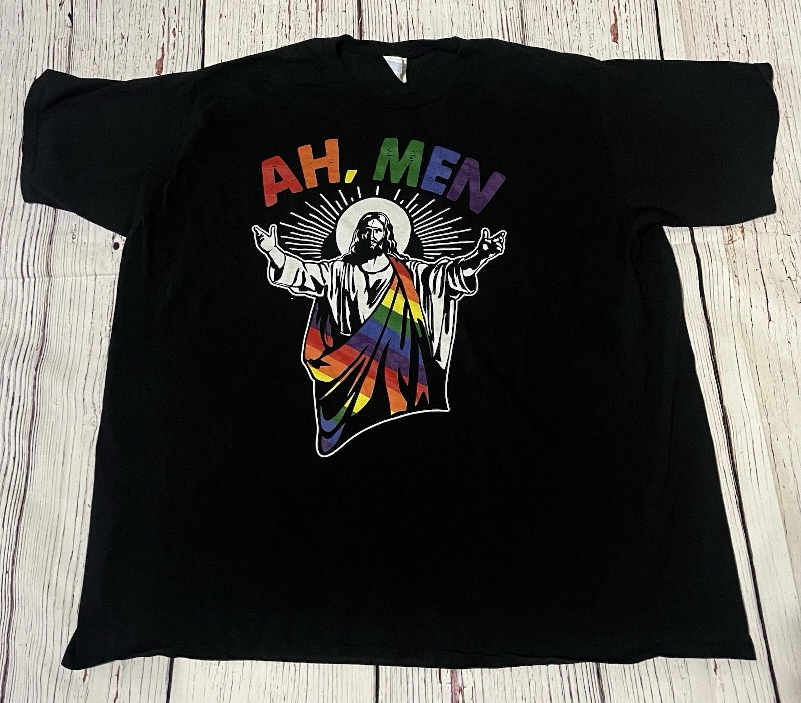 Gay Jesus Ah Men’s T Shirt Amen LGBTQ Pride Rainbow LGBT Christian 3XL XXXL 4XL
Gay Jesus Ah Men’s T Shirt Amen LGBTQ Pride Rainbow LGBT Christian 3XL XXXL 4XL