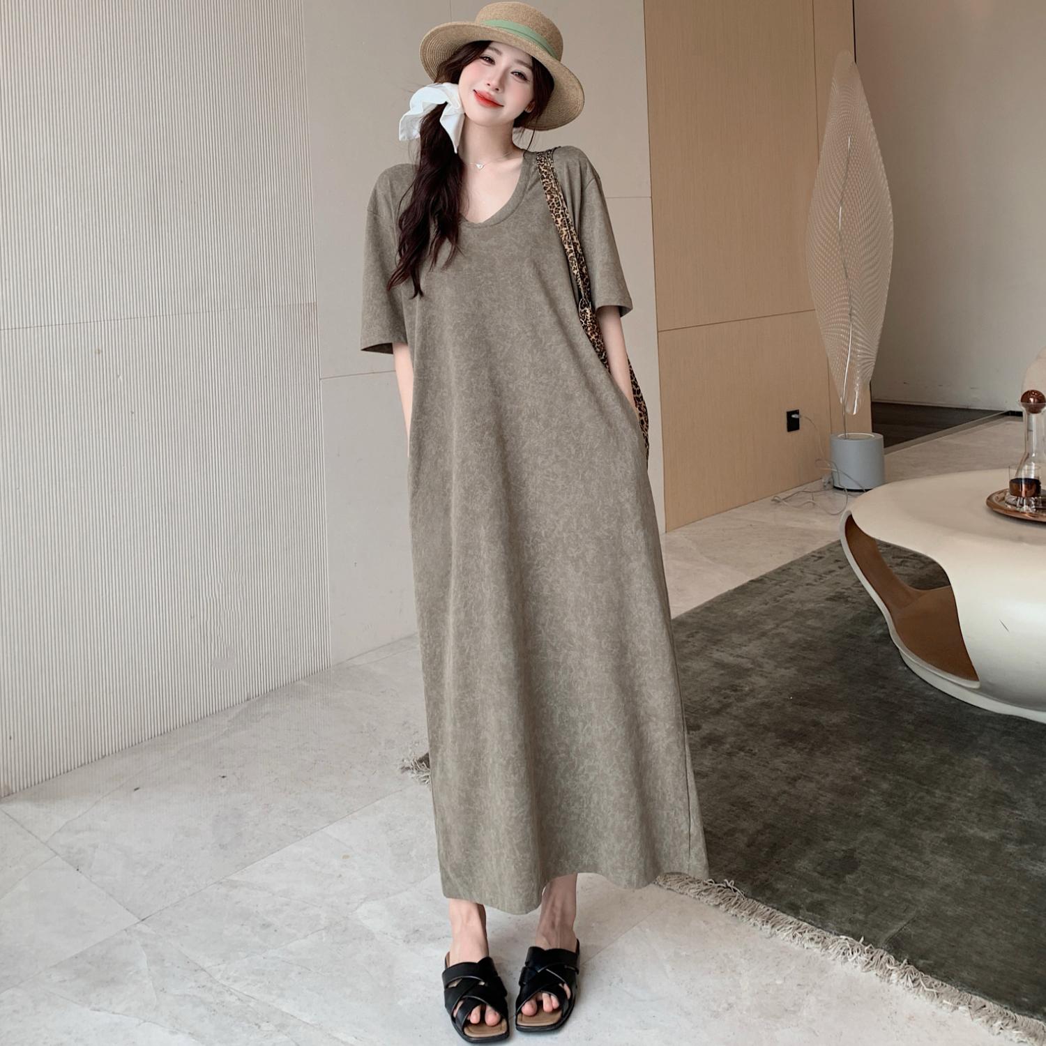 DIMANAF 2025 Summer Plus Size Dress Women Loose Vintage Short Sleeve Casual Basic Oversized Solid Long Dress 4XL зелений
DIMANAF 2025 Summer Plus Size Dress Women Loose Vintage Short Sleeve Casual Basic Oversized Solid Long Dress 4XL зелений