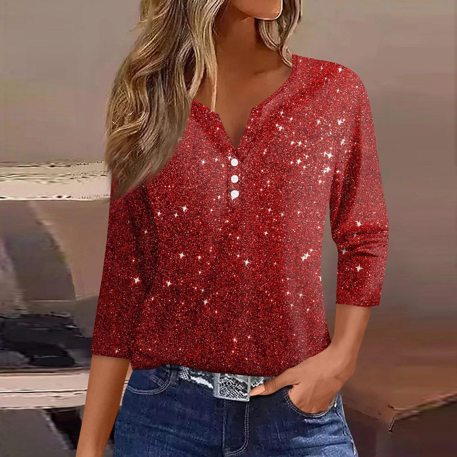 Женская футболка с рождественским принтом, на пуговицах, рукав 3/4, повседневная мода на выходные, базовый топ с V-образным вырезом L
Женская футболка с рождественским принтом, на пуговицах, рукав 3/4, повседневная мода на выходные, базовый топ с V-образным вырезом L