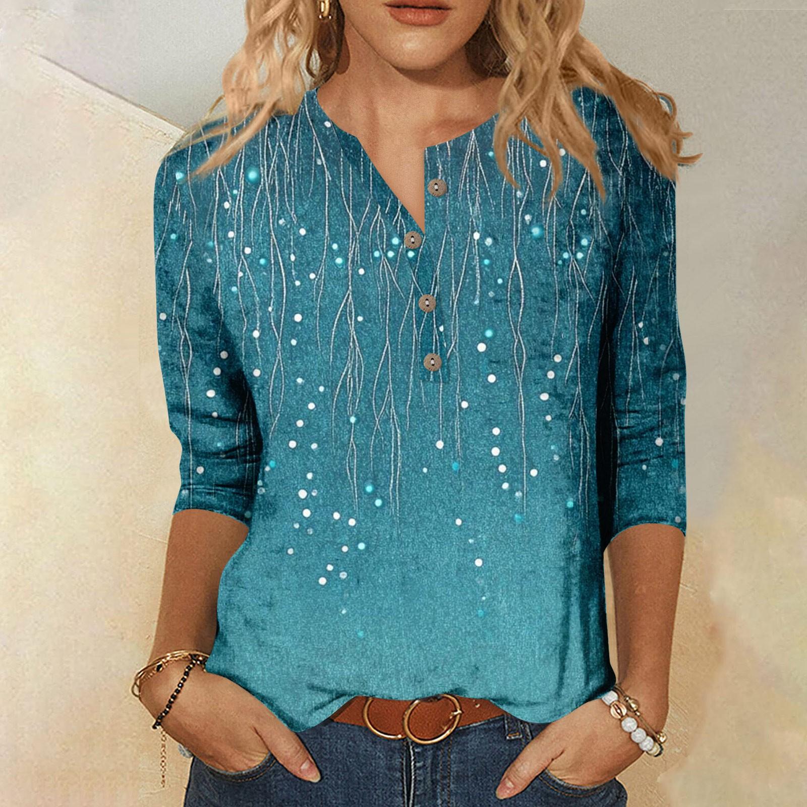 Женская мода цветочный принт 7/10 рукав свободный круглый вырез топ L циан
Женская мода цветочный принт 7/10 рукав свободный круглый вырез топ L циан