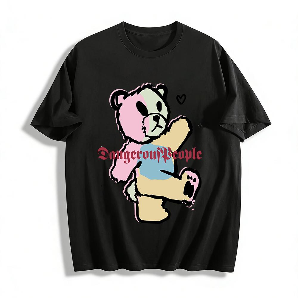 DangerousPeople Color Block Bear Print Casual Top Unisex Loose Fit Trendy Daily Basic Shirt Pure cotton T-shirt XXS
DangerousPeople Color Block Bear Print Casual Top Unisex Loose Fit Trendy Daily Basic Shirt Pure cotton T-shirt XXS