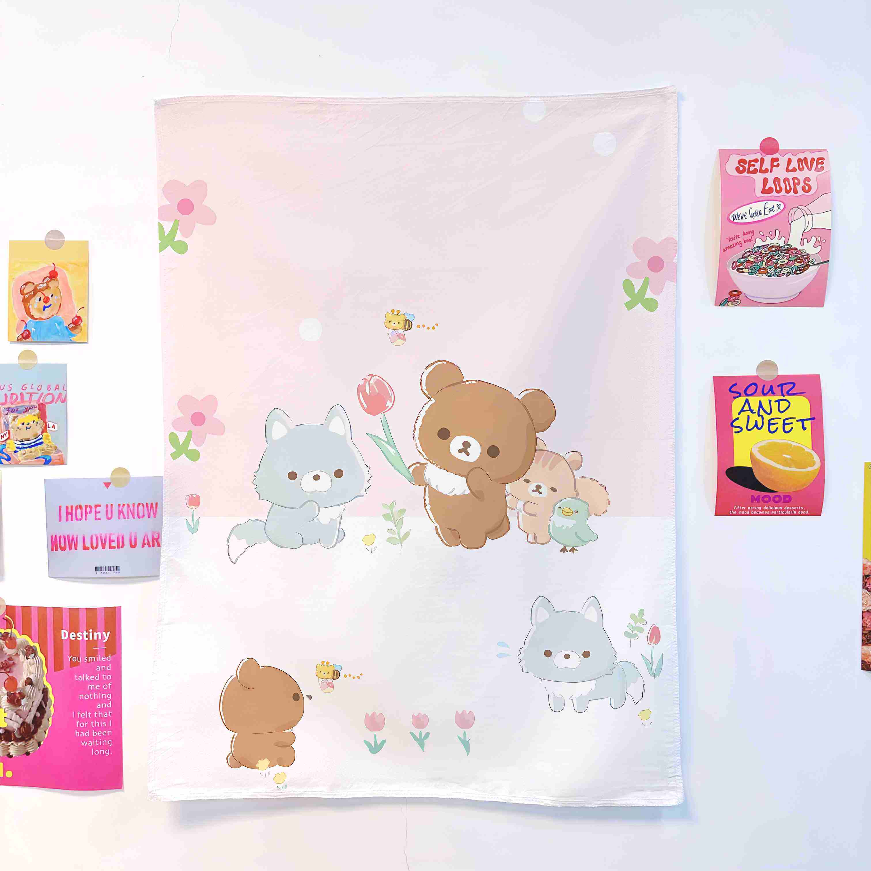 New Cartoon Anime Bear Cute Style Tapestry Aesthetic Wall Hanging For Bedroom Decor Background Cloth 74x94cm(29x37in)
New Cartoon Anime Bear Cute Style Tapestry Aesthetic Wall Hanging For Bedroom Decor Background Cloth 74x94cm(29x37in)