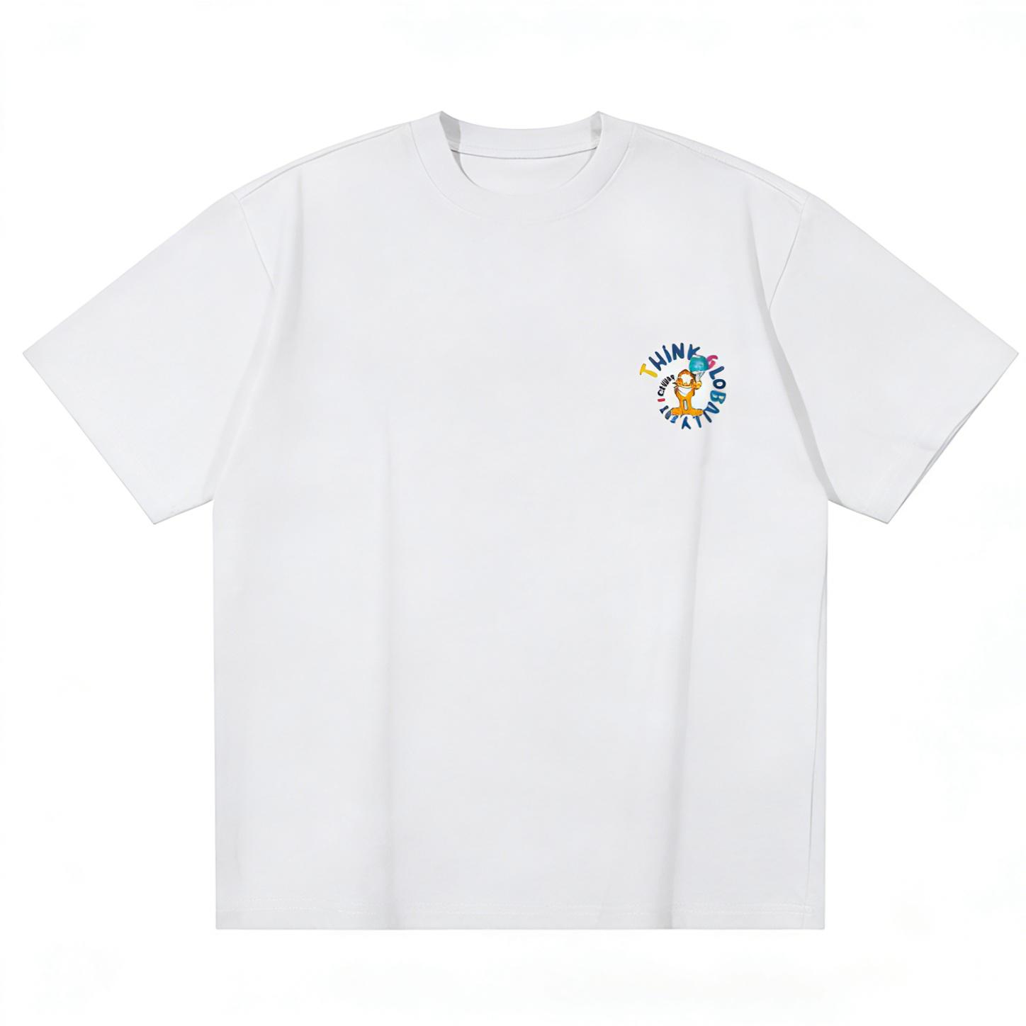 Garfield Think Globally Eat Locally Funny Print Short Sleeve T-Shirt, American Streetwear Brand Heavyweight Cotton Loose Fit Oversized Couple Top 3XL
Garfield Think Globally Eat Locally Funny Print Short Sleeve T-Shirt, American Streetwear Brand Heavyweight Cotton Loose Fit Oversized Couple Top 3XL