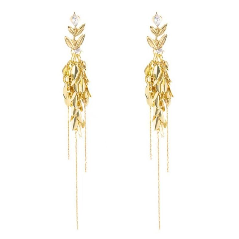 Sturdy Metal Dangle Earrings Featuring Wheat Designs and Diamonds Accent
Sturdy Metal Dangle Earrings Featuring Wheat Designs and Diamonds Accent