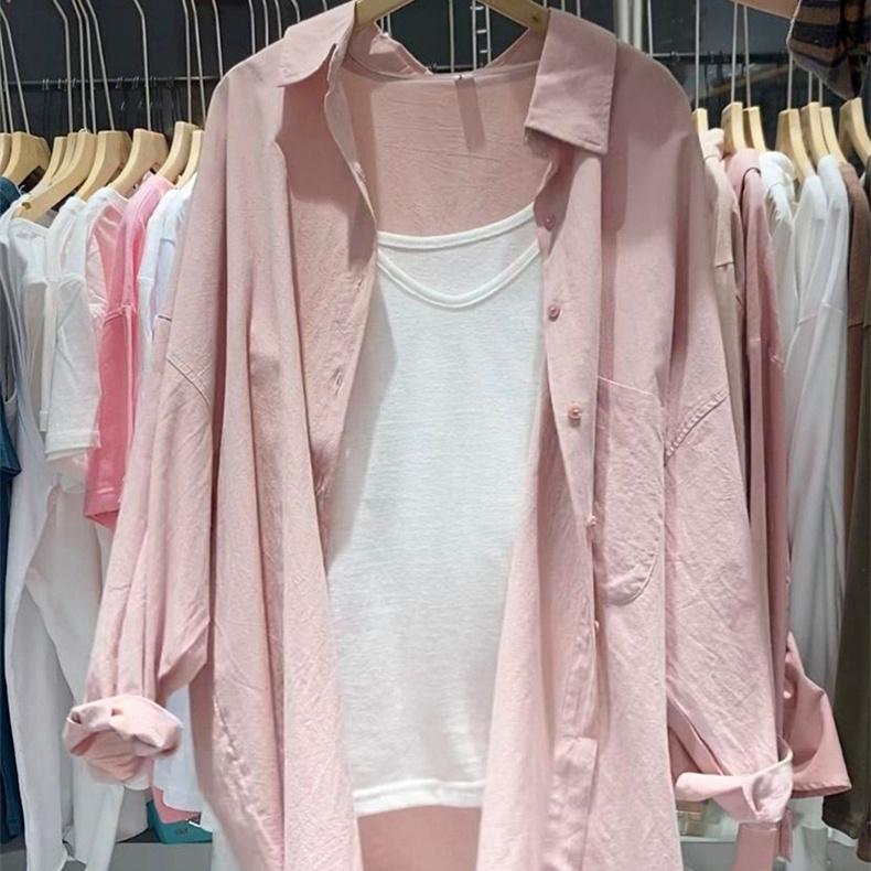 Белая рубашка, женская весенняя французская летняя верхняя одежда с длинными рукавами, корейская свободная рубашка-куртка L розовый
Белая рубашка, женская весенняя французская летняя верхняя одежда с длинными рукавами, корейская свободная рубашка-куртка L розовый