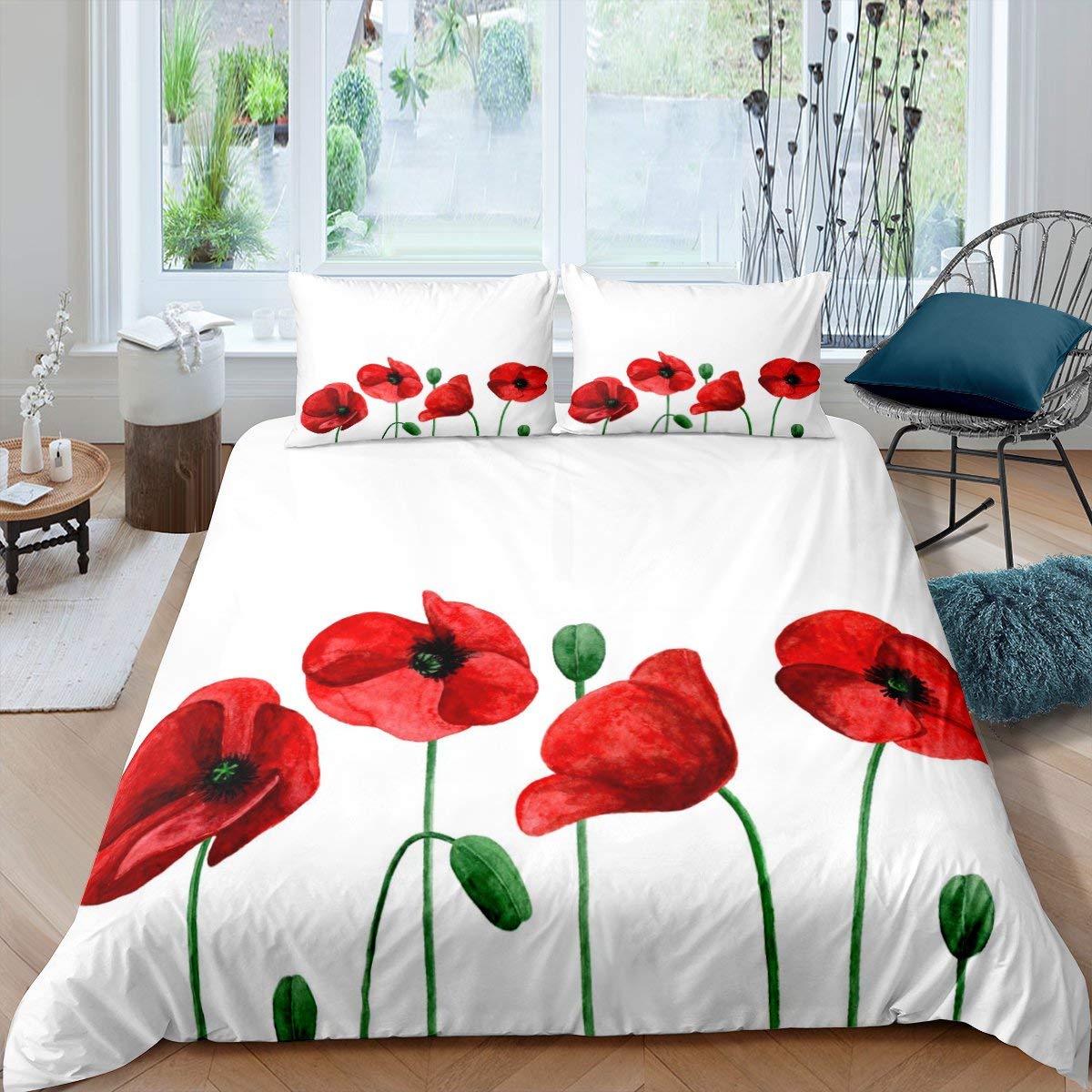 Квітковий підодіяльник Квіти маку Яскраві пелюстки Бутони Пасторальна чистота Природний дизайн Декоративна постільна білизна Червоно-зелений для дорослих жінок 135x200cm 2pcs
Квітковий підодіяльник Квіти маку Яскраві пелюстки Бутони Пасторальна чистота Природний дизайн Декоративна постільна білизна Червоно-зелений для дорослих жінок 135x200cm 2pcs