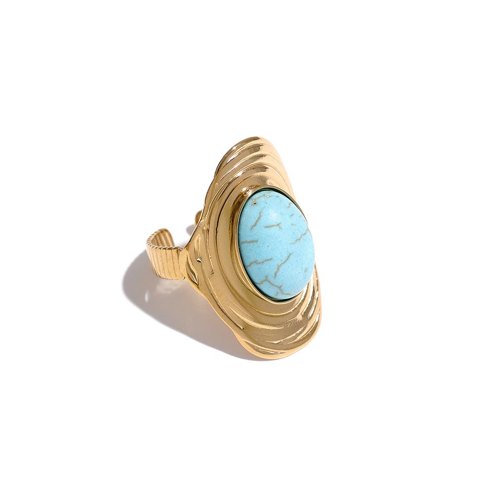 Stainless Steel Natural Stone Pink Green Turquoise Hyperbolic Ring Women Bohemian Stylish Adjustable Big Summer Jewelry Opening
Stainless Steel Natural Stone Pink Green Turquoise Hyperbolic Ring Women Bohemian Stylish Adjustable Big Summer Jewelry Opening