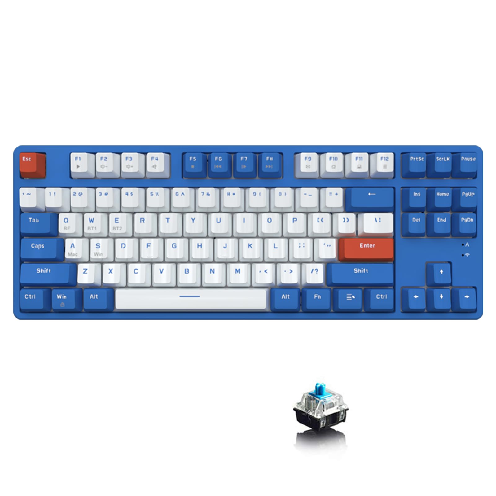 AK871 Hot Swap Wireless Mechanical Keyboard Dual Mode Compact 87 Keys 8 Replacement Keycaps Included Compatible with English Layout Bluetooth/2.4G
AK871 Hot Swap Wireless Mechanical Keyboard Dual Mode Compact 87 Keys 8 Replacement Keycaps Included Compatible with English Layout Bluetooth/2.4G