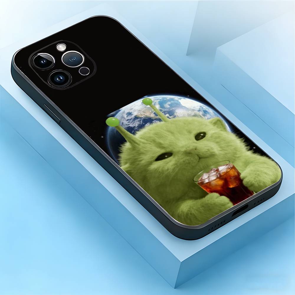 Funny Green Alien Cat Phone Case For iPhone 17,16,15,14,13,12,11,Air,XR,Pro,Max,Plus,mini,SE Silicone Black Cover iPhone16
Funny Green Alien Cat Phone Case For iPhone 17,16,15,14,13,12,11,Air,XR,Pro,Max,Plus,mini,SE Silicone Black Cover iPhone16