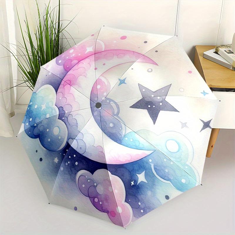 Moon,Star Automatic Folding Umbrella Simple 8 Rib Design, Bright Cartoon Pattern, Durable Iron Frame, Suitable For Travel, Outdoor, Beach
Moon,Star Automatic Folding Umbrella Simple 8 Rib Design, Bright Cartoon Pattern, Durable Iron Frame, Suitable For Travel, Outdoor, Beach