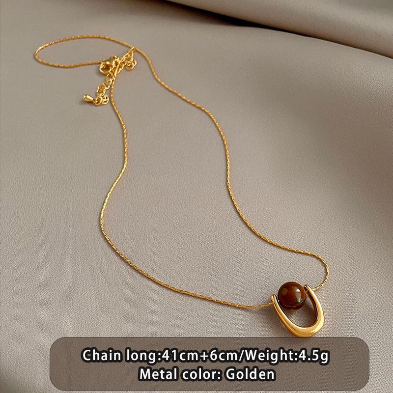 2026 Geometric U-shaped Tiger eye Stone Pendant Plated With 18K Gold Color Chain Trend Necklaces For Gothic Women Jewelry Gifts
2026 Geometric U-shaped Tiger eye Stone Pendant Plated With 18K Gold Color Chain Trend Necklaces For Gothic Women Jewelry Gifts