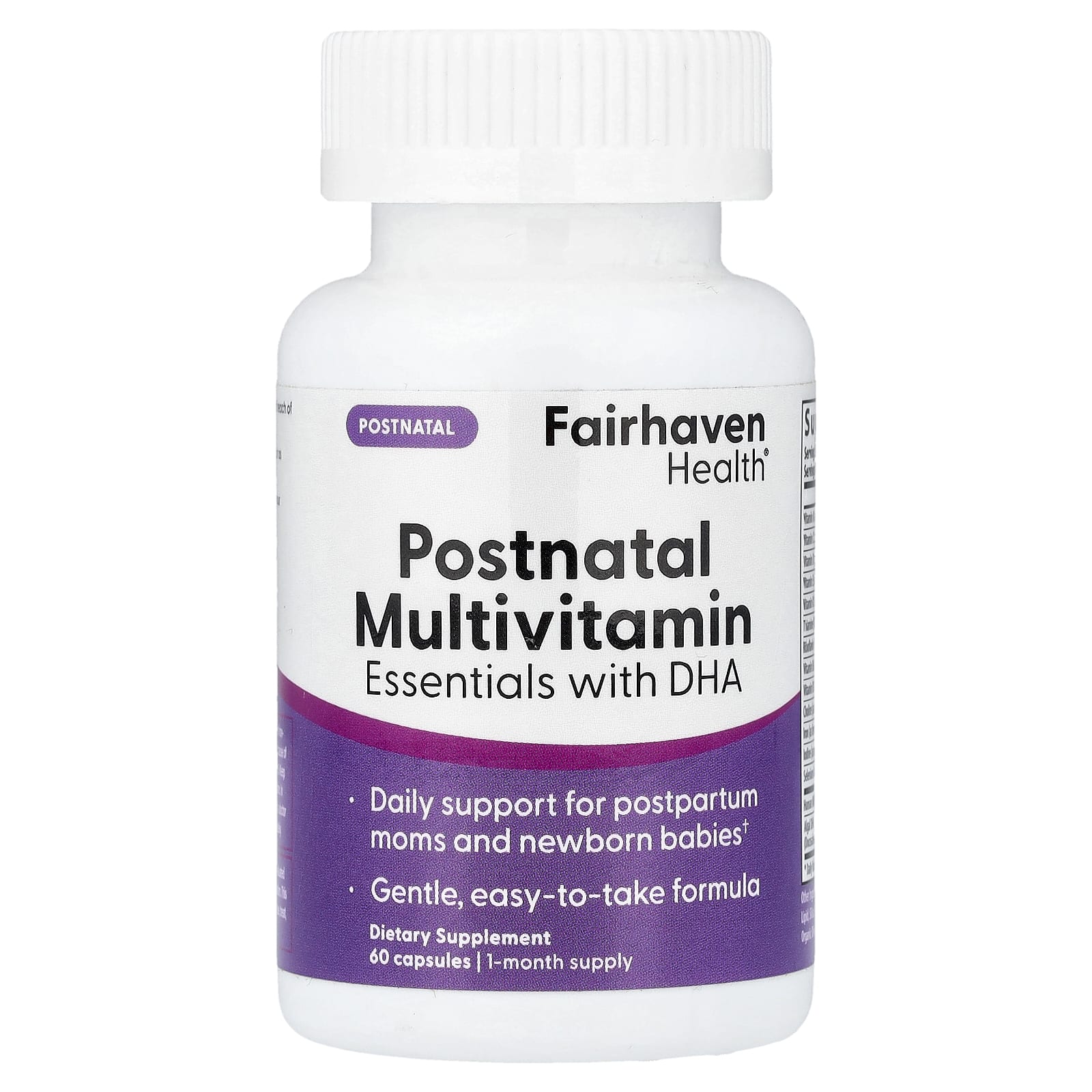 Fairhaven Health, Postpartum Essentials Multivitamin with DHA, 60 Capsules
Fairhaven Health, Postpartum Essentials Multivitamin with DHA, 60 Capsules