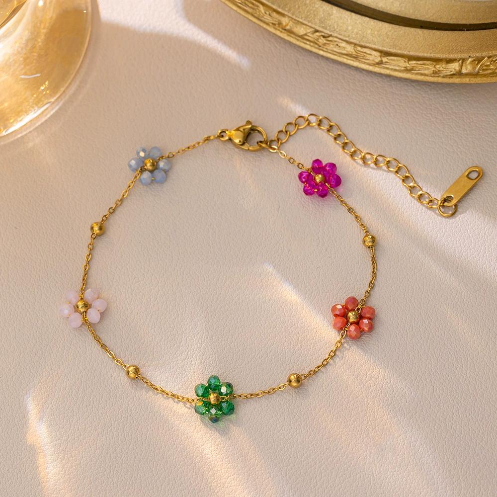Htpwe Colorful Flower Chain Stainless Steel Necklace Bracelet Set Plating Waterproof Zircon For Ins Exquisite Zircon
Htpwe Colorful Flower Chain Stainless Steel Necklace Bracelet Set Plating Waterproof Zircon For Ins Exquisite Zircon